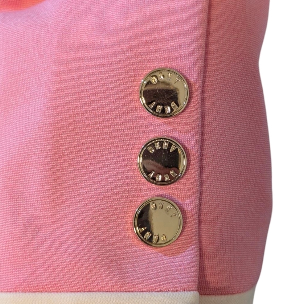 DKNY Pink Women's Blazer with Cream Accents - Picture 7 of 9